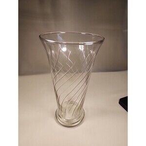 Vintage Clear Flaired Top Heavy Bottom Glass Vase